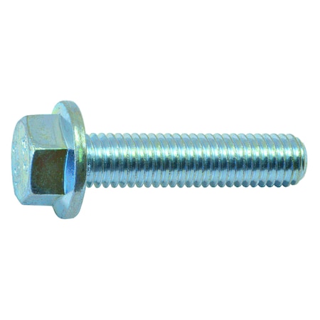 Midwest Fastener Class 10.9, M8-1.25 Flange Bolt, Zinc Plated Steel, 35 mm L, 6 PK 75705